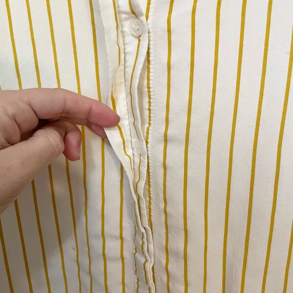 H&M Vintage Feel Mustard  Stripe Button Down Shirt - Picture 5 of 7